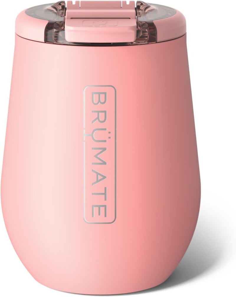 BrÃ¼Mate Uncork'd 14oz 100% Leakproof Insulated Wine Tumbler | Locking Lid | Insulated Stainless Steel Wine Glass | Perfect For Travel & Outdoors | BPA-Free (Guava) - Image 1